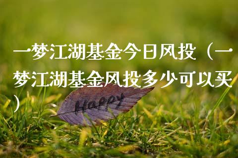 一梦江湖基金今日风投（一梦江湖基金风投多少可以买）_https://www.lansai.wang_基金理财_第1张