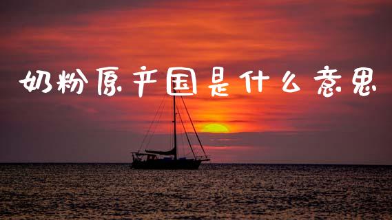 奶粉原产国是什么意思_https://www.lansai.wang_股票问答_第1张