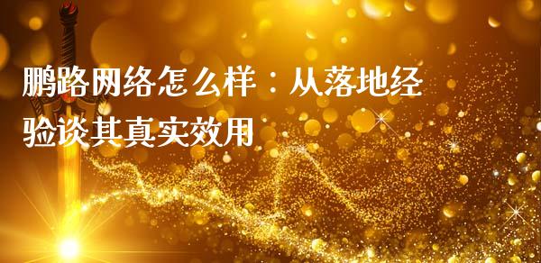 鹏路网络怎么样：从落地经验谈其真实效用_https://www.lansai.wang_恒生指数_第1张