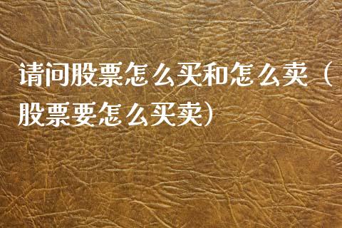 请问股票怎么买和怎么卖（股票要怎么买卖）_https://www.lansai.wang_股票知识_第1张