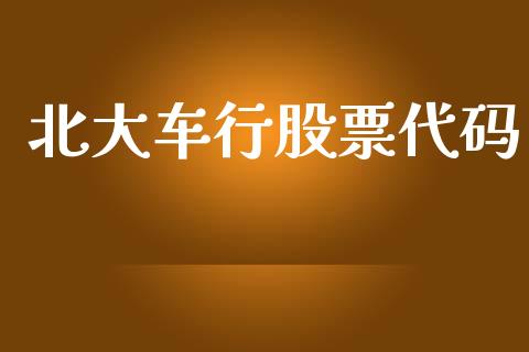 北大车行股票代码_https://www.lansai.wang_期货资讯_第1张