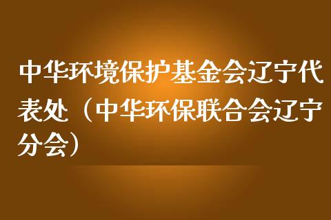 中华环境保护基金会辽宁代表处（中华环保联合会辽宁分会）_https://www.lansai.wang_基金理财_第1张