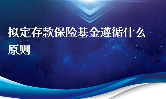 拟定存款保险基金遵循什么原则_https://www.lansai.wang_基金理财_第1张