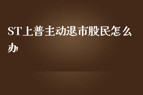 ST上普主动退市股民怎么办_https://www.lansai.wang_恒生指数_第1张