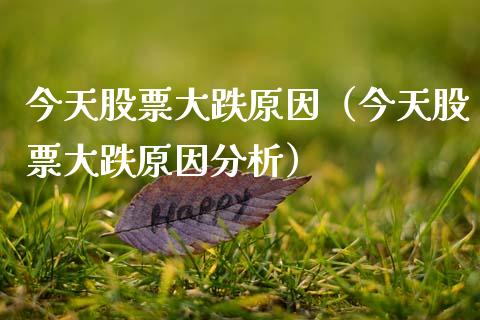 今天股票大跌原因（今天股票大跌原因分析）_https://www.lansai.wang_股票知识_第1张