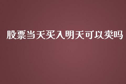 股票当天买入明天可以卖吗_https://www.lansai.wang_股票知识_第1张