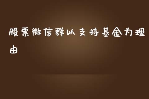 股票微信群以支持基金为理由_https://www.lansai.wang_期货资讯_第1张