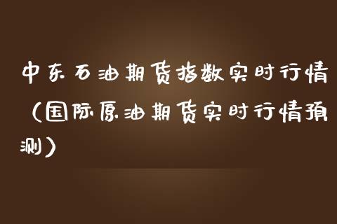 中东石油期货指数实时行情（国际原油期货实时行情预测）_https://www.lansai.wang_期货资讯_第1张