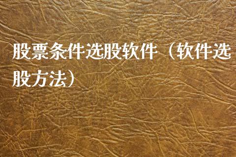 股票条件选股软件（软件选股方法）_https://www.lansai.wang_股票知识_第1张