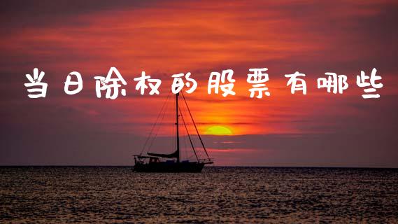 当日除权的股票有哪些_https://www.lansai.wang_基金理财_第1张