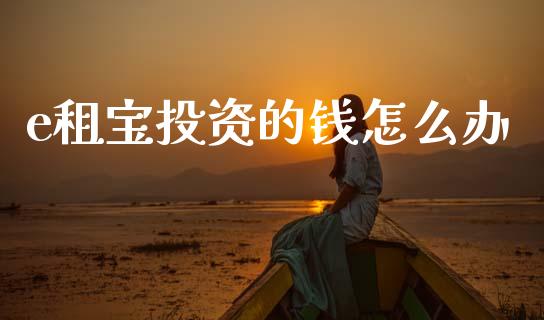 e租宝投资的钱怎么办_https://www.lansai.wang_期货行情_第1张