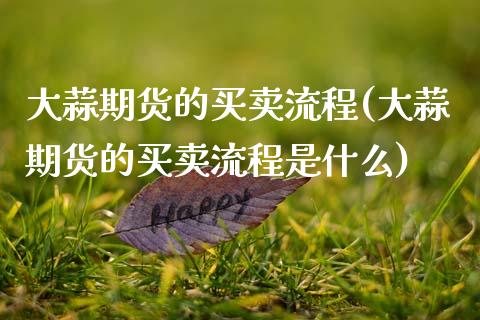 大蒜期货的买卖流程(大蒜期货的买卖流程是什么)_https://www.lansai.wang_期货行情_第1张