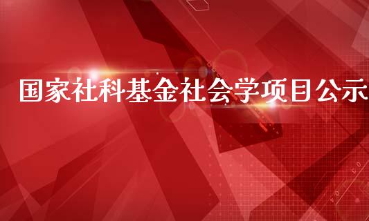 国家社科基金社会学项目公示_https://www.lansai.wang_基金理财_第1张