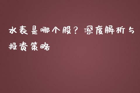 水表是哪个股？深度解析与投资策略_https://www.lansai.wang_恒生指数_第1张