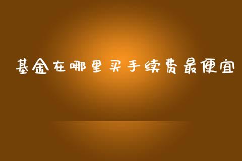 基金在哪里买手续费最便宜_https://www.lansai.wang_基金理财_第1张