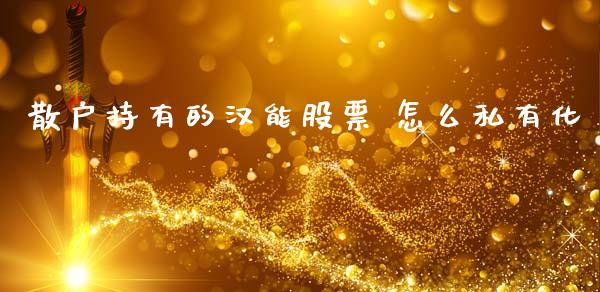 散户持有的汉能股票 怎么私有化_https://www.lansai.wang_基金理财_第1张