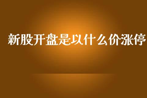 新股开盘是以什么价涨停_https://www.lansai.wang_恒生指数_第1张