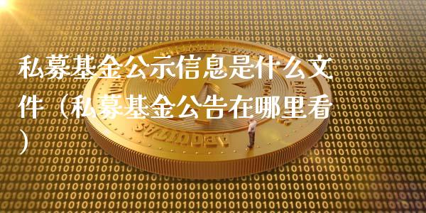 私募基金公示信息是什么文件（私募基金公告在哪里看）_https://www.lansai.wang_基金理财_第1张