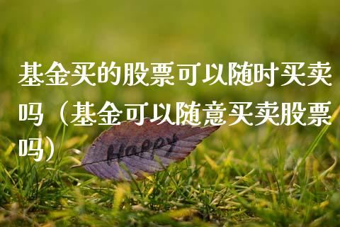 基金买的股票可以随时买卖吗（基金可以随意买卖股票吗）_https://www.lansai.wang_股票知识_第1张