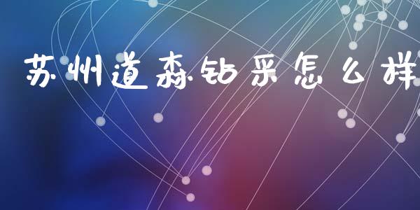 苏州道森钻采怎么样_https://www.lansai.wang_期货行情_第1张