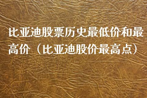 比亚迪股票历史最低价和最高价（比亚迪股价最高点）_https://www.lansai.wang_股票问答_第1张