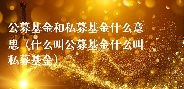 公募基金和私募基金什么意思（什么叫公募基金什么叫私募基金）_https://www.lansai.wang_基金理财_第1张