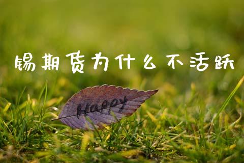 锡期货为什么不活跃_https://www.lansai.wang_基金理财_第1张