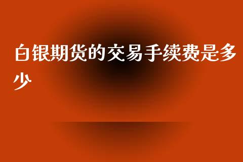 白银期货的交易手续费是多少_https://www.lansai.wang_恒生指数_第1张