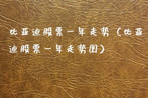 比亚迪股票一年走势（比亚迪股票一年走势图）_https://www.lansai.wang_股票问答_第1张