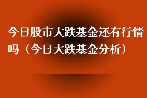 今日股市大跌基金还有行情吗（今日大跌基金分析）_https://www.lansai.wang_基金理财_第1张
