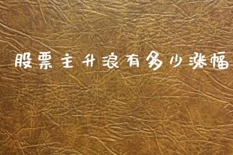 股票主升浪有多少涨幅_https://www.lansai.wang_期货行情_第1张