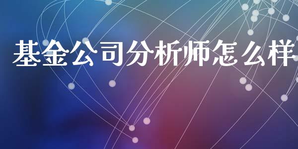 基金公司分析师怎么样_https://www.lansai.wang_股票问答_第1张