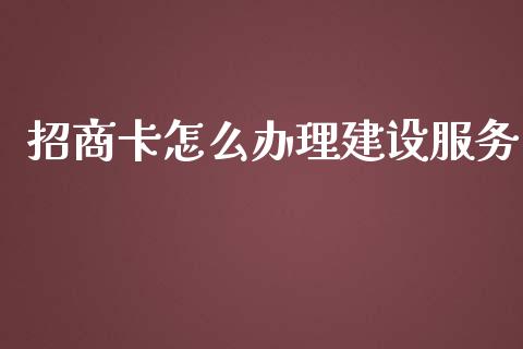 招商卡怎么办理建设服务_https://www.lansai.wang_恒生指数_第1张