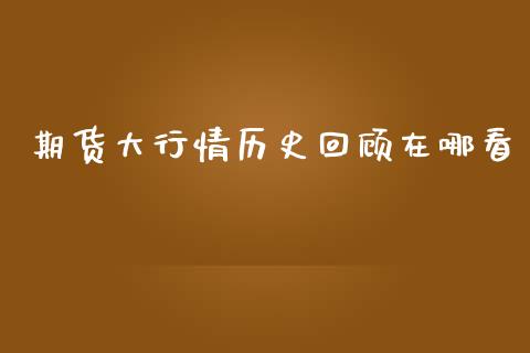 期货大行情历史回顾在哪看_https://www.lansai.wang_未分类_第1张