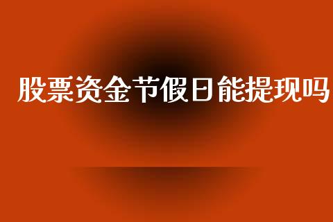 股票资金节假日能提现吗_https://www.lansai.wang_基金理财_第1张