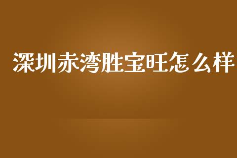深圳赤湾胜宝旺怎么样_https://www.lansai.wang_期货行情_第1张