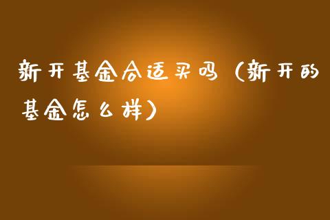 新开基金合适买吗（新开的基金怎么样）_https://www.lansai.wang_基金理财_第1张