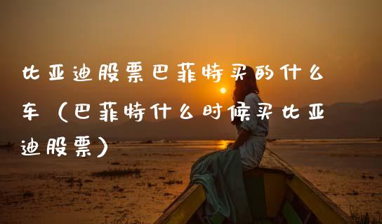 比亚迪股票巴菲特买的什么车（巴菲特什么时候买比亚迪股票）_https://www.lansai.wang_股票问答_第1张
