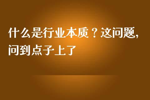 什么是行业本质？这问题，问到点子上了_https://www.lansai.wang_股票问答_第1张