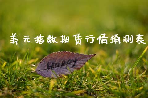 美元指数期货行情预测表_https://www.lansai.wang_恒生指数_第1张