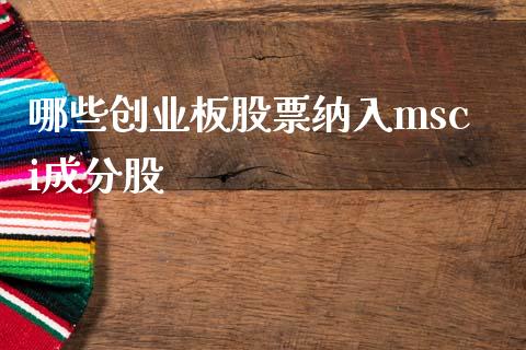 哪些创业板股票纳入msci成分股_https://www.lansai.wang_期货资讯_第1张