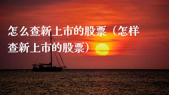 怎么查新上市的股票（怎样查新上市的股票）_https://www.lansai.wang_股票问答_第1张