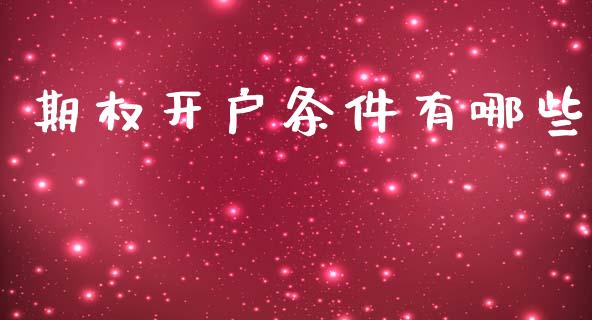 期权开户条件有哪些_https://www.lansai.wang_期货行情_第1张