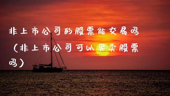 非上市公司的股票能交易吗（非上市公司可以买卖股票吗）_https://www.lansai.wang_股票知识_第1张