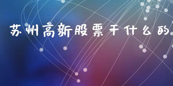 苏州高新股票干什么的_https://www.lansai.wang_基金理财_第1张