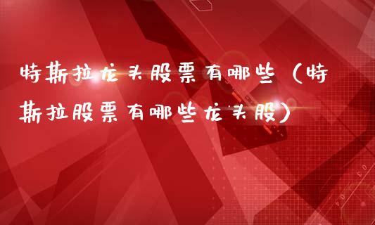 特斯拉龙头股票有哪些（特斯拉股票有哪些龙头股）_https://www.lansai.wang_股票知识_第1张