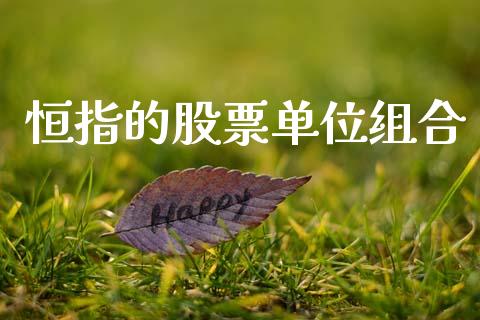 恒指的股票单位组合_https://www.lansai.wang_基金理财_第1张
