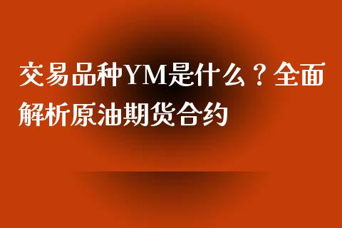 交易品种YM是什么？全面解析原油期货合约_https://www.lansai.wang_基金理财_第1张