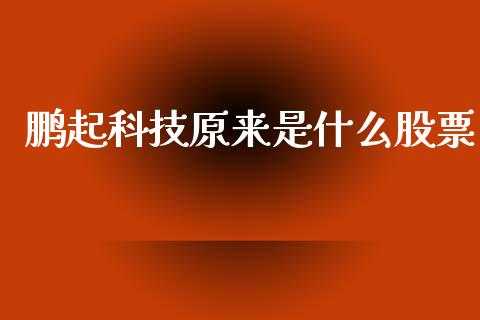 鹏起科技原来是什么股票_https://www.lansai.wang_期货资讯_第1张