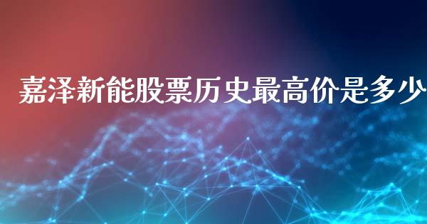 嘉泽新能股票历史最高价是多少_https://www.lansai.wang_期货资讯_第1张
